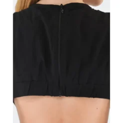 Abito tinta unita elegante con zip posteriore
