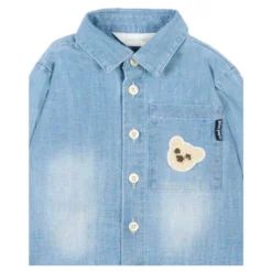 Bear-appliqué Langærmet Skjorte