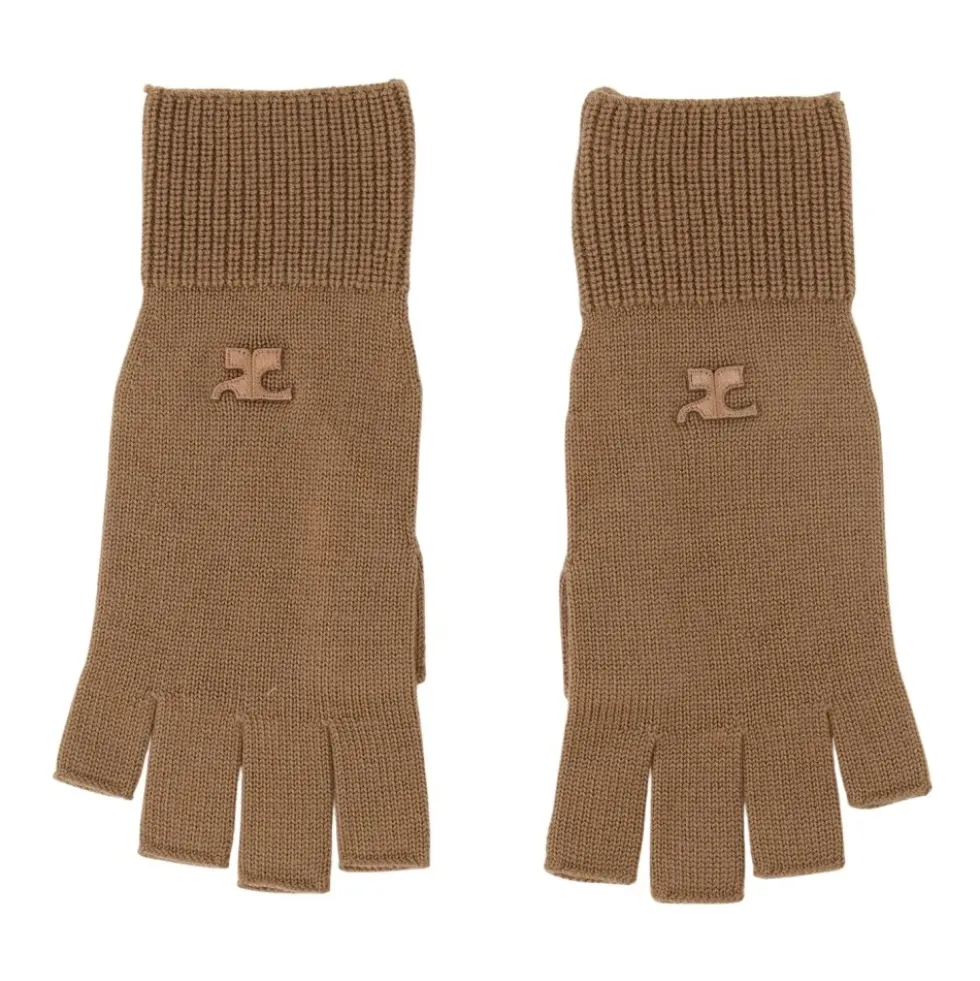 Beige Uld Unisex Logo Vanter