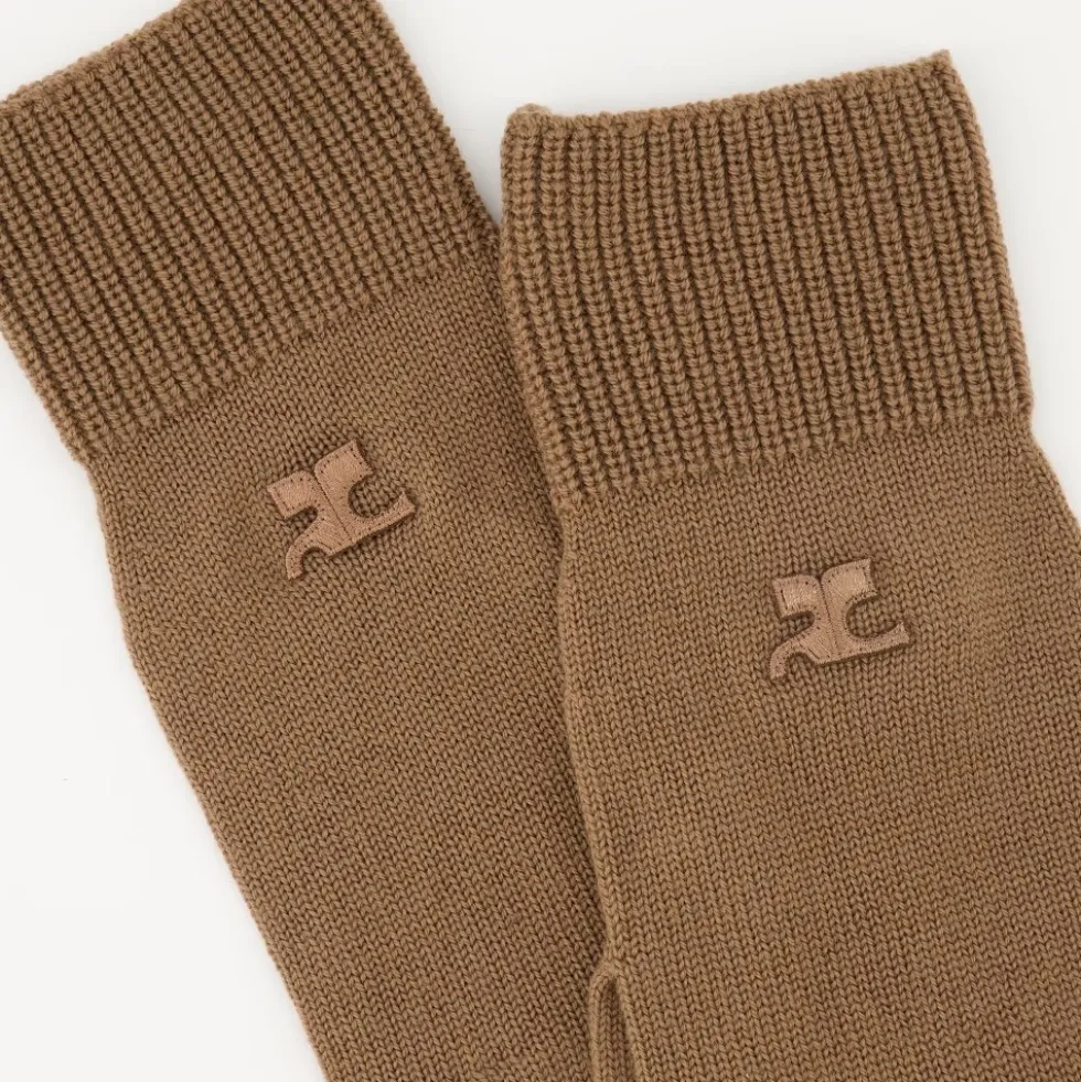 Beige Uld Unisex Logo Vanter