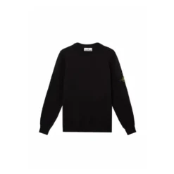 Blød Bomuld Rundhals Sweater (Sort)