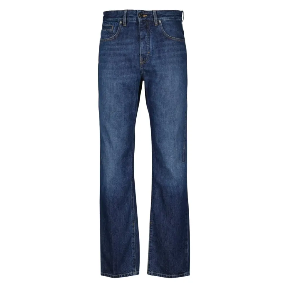 Blå Denim Jeans Lige Pasform