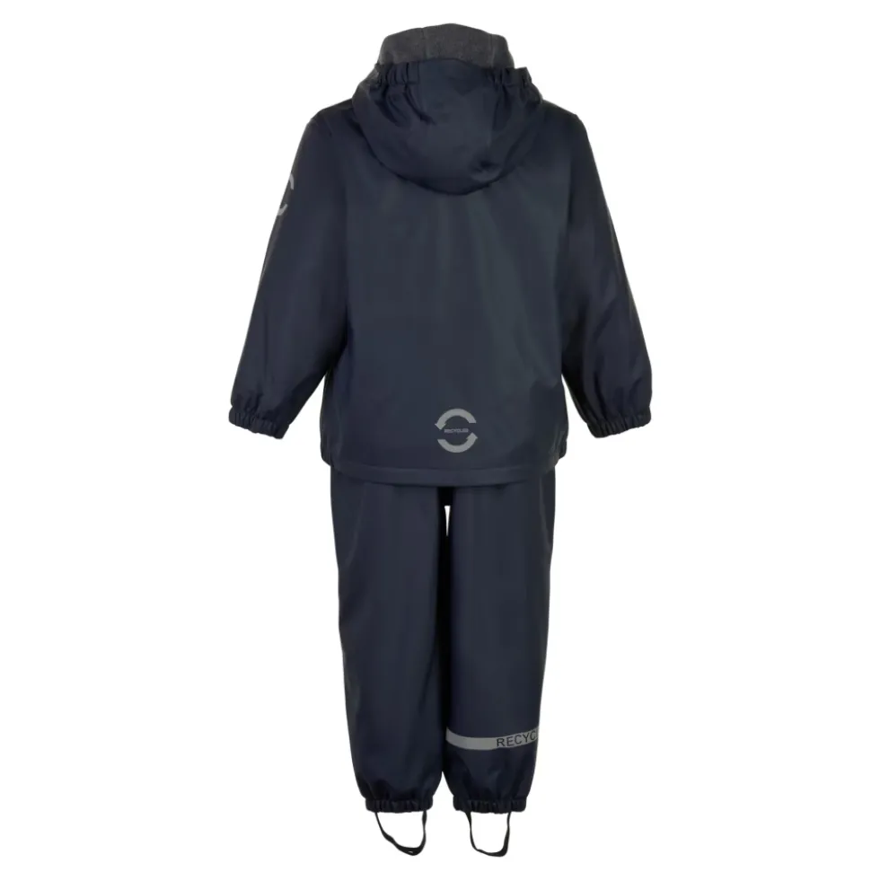 Blå Nights PU regnsæt med fleece