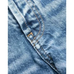 Blå Straight Jeans med 5 Lommer