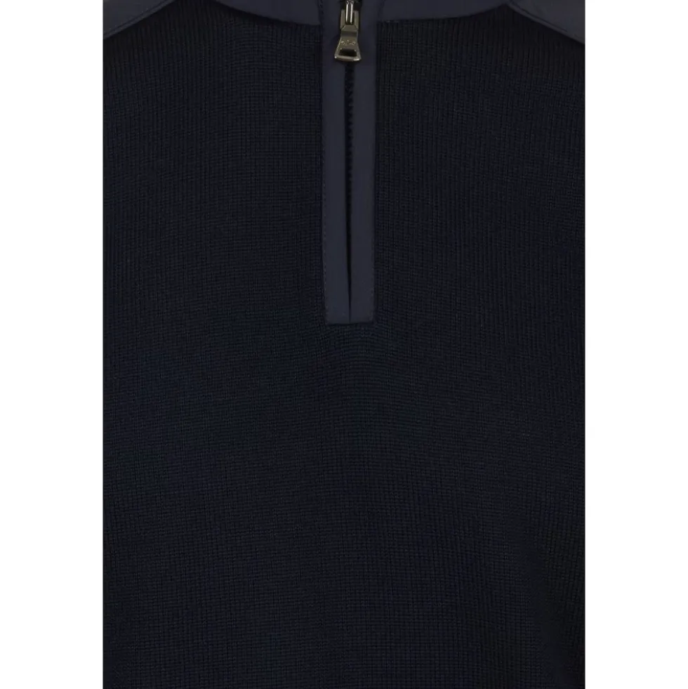Blå Sweater Half Zip Stil