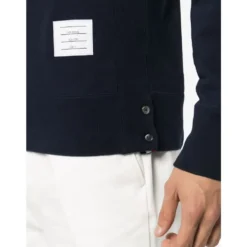Blå Sweater med 4-Bar Stribe