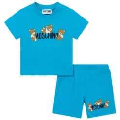 Blå Teddybjørn Logo Shortsæt