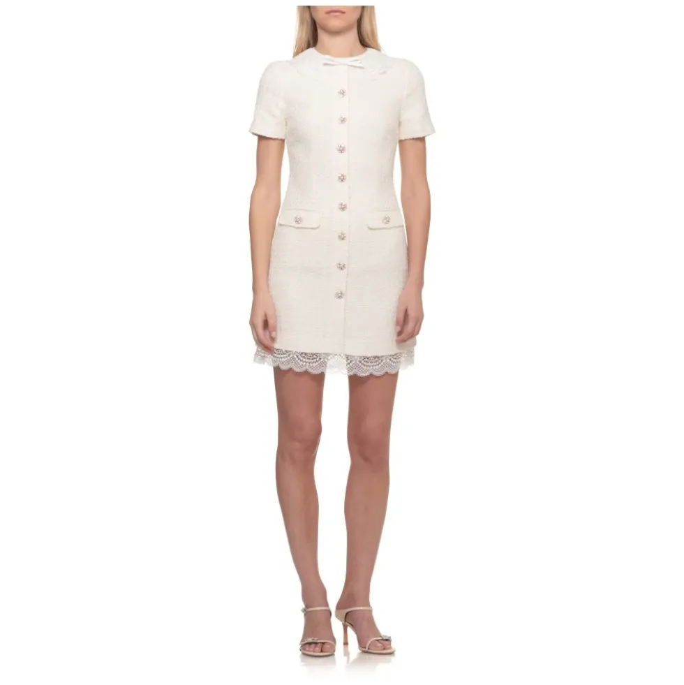 Bouclé blondekant mini kjole