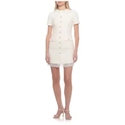 Bouclé blondekant mini kjole