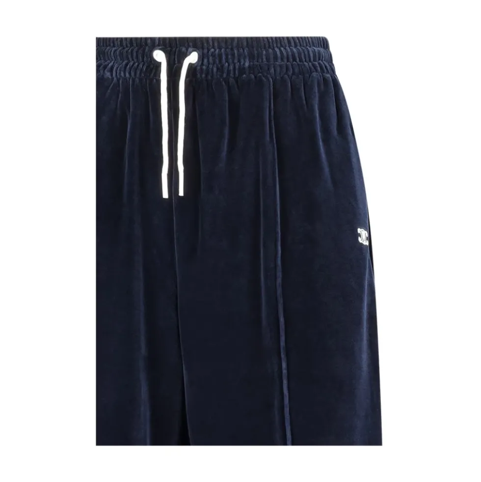 Brede Tracksuit Bukser i Velvet Jersey