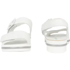 Bred pasform hvid lædersandal
