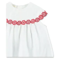 Broderet Kjole i Bomuld