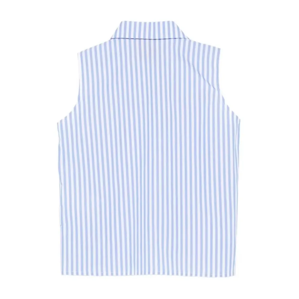 Camicia rigata senza manica