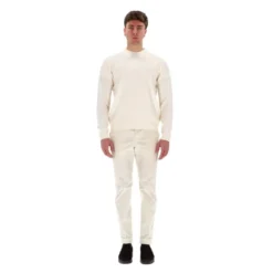 Cashmere Crewneck Sweater med ruskindslap