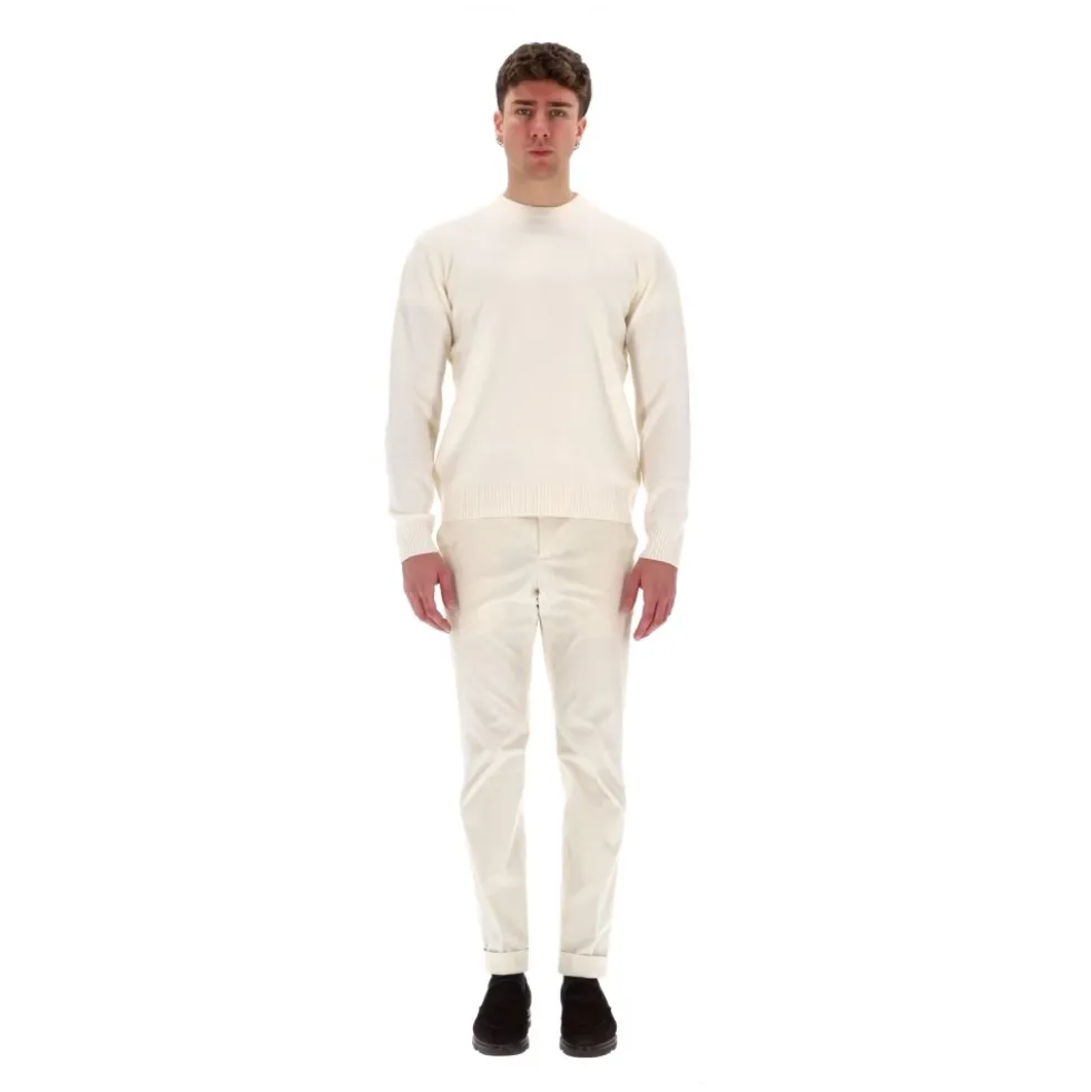 Cashmere Crewneck Sweater med ruskindslap