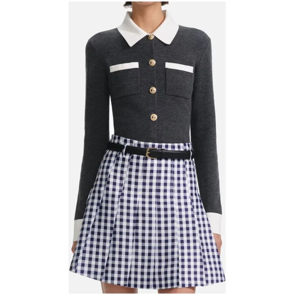 Contrast Collar Cardigan