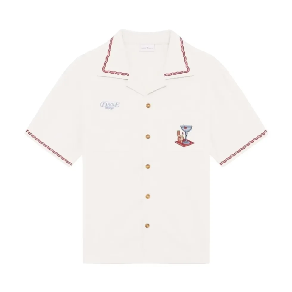 Cotton Cocktail Open Collar Shirt