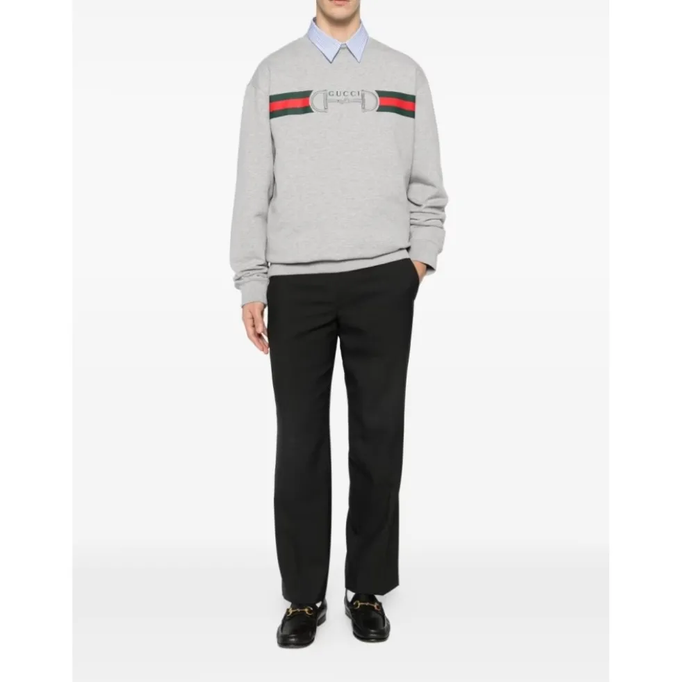 Cotton Jersey Sweatshirt med Print