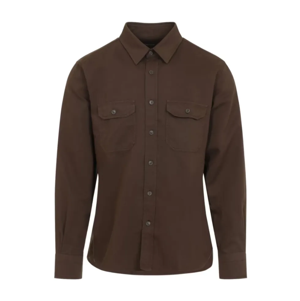 Cotton Linen Drill Military Shirt