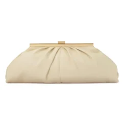 Creme læder lejlighedsvis kobling taske