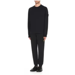 Crewneck Sweatshirt med Logo Patch
