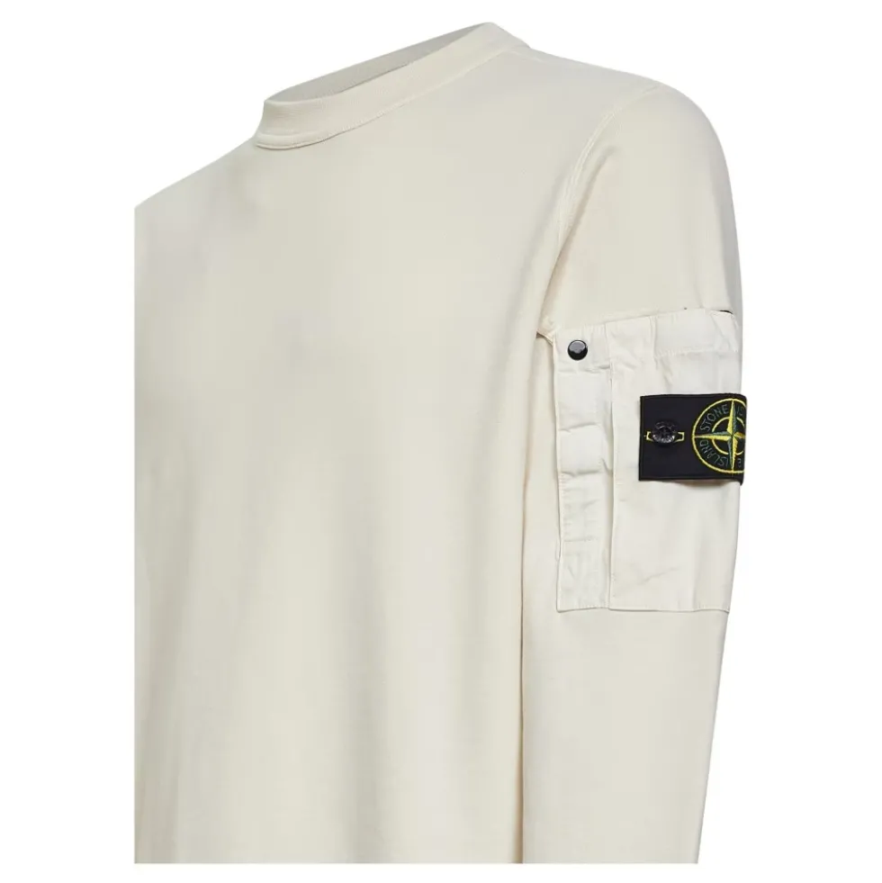 Crewneck sweatshirt med ærmelomme