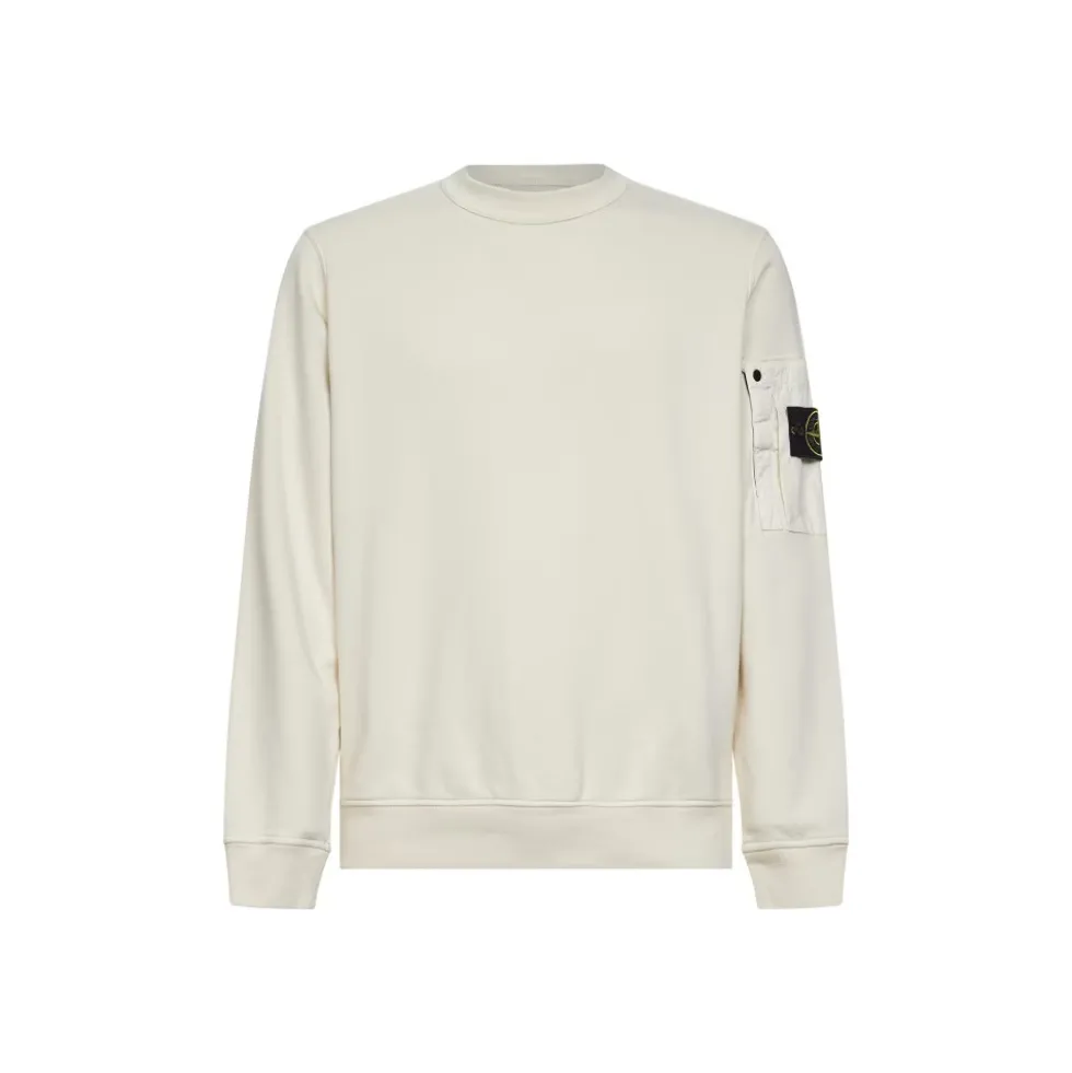 Crewneck sweatshirt med ærmelomme