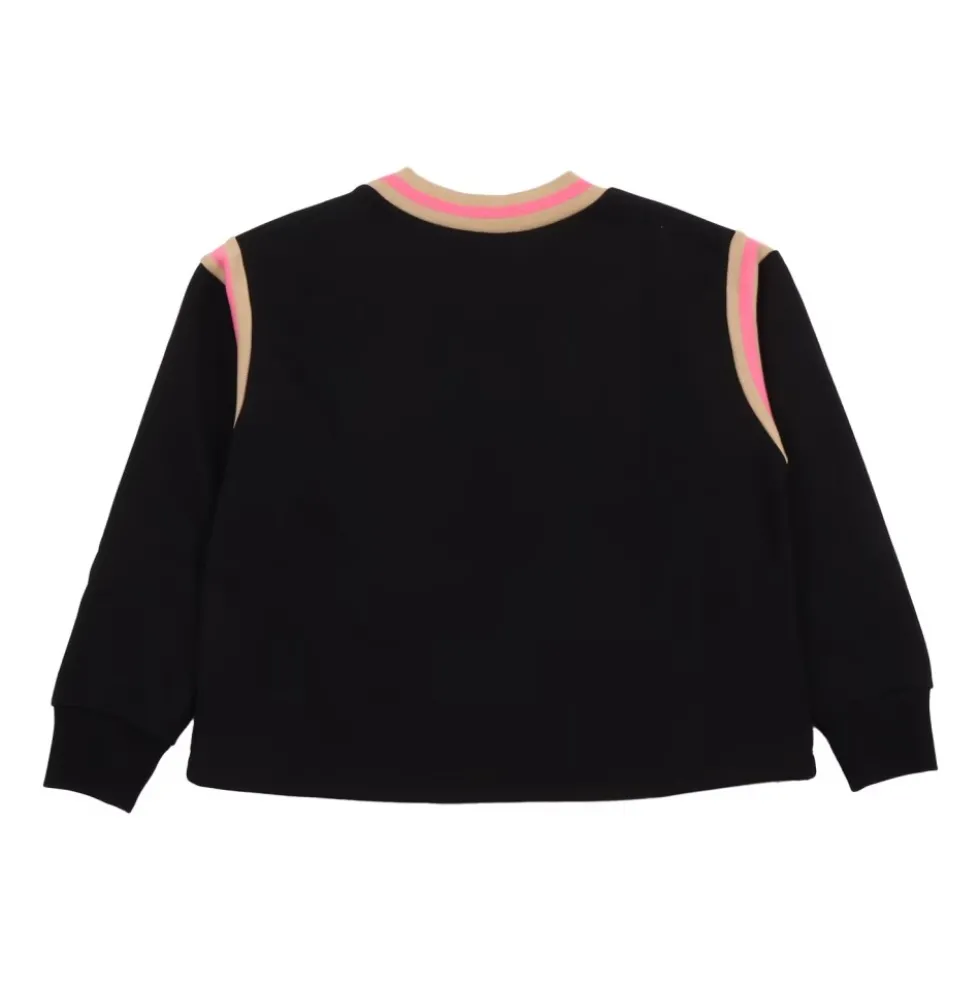 Crew-neck sweatshirt med stribede detaljer