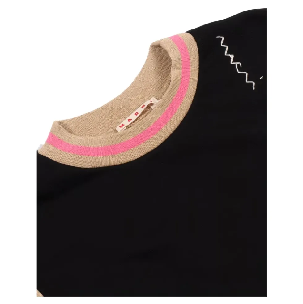 Crew-neck sweatshirt med stribede detaljer