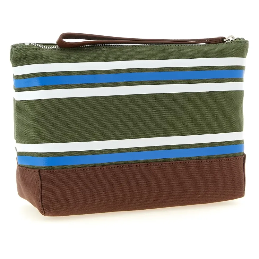 D2 College Stribet Beauty Case i Bomuldscanvas