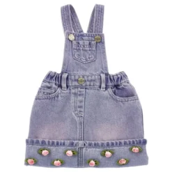 Denim Overalls med Små Roser