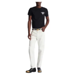 Denim straight-cut jeans