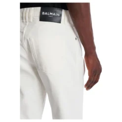 Denim straight-cut jeans