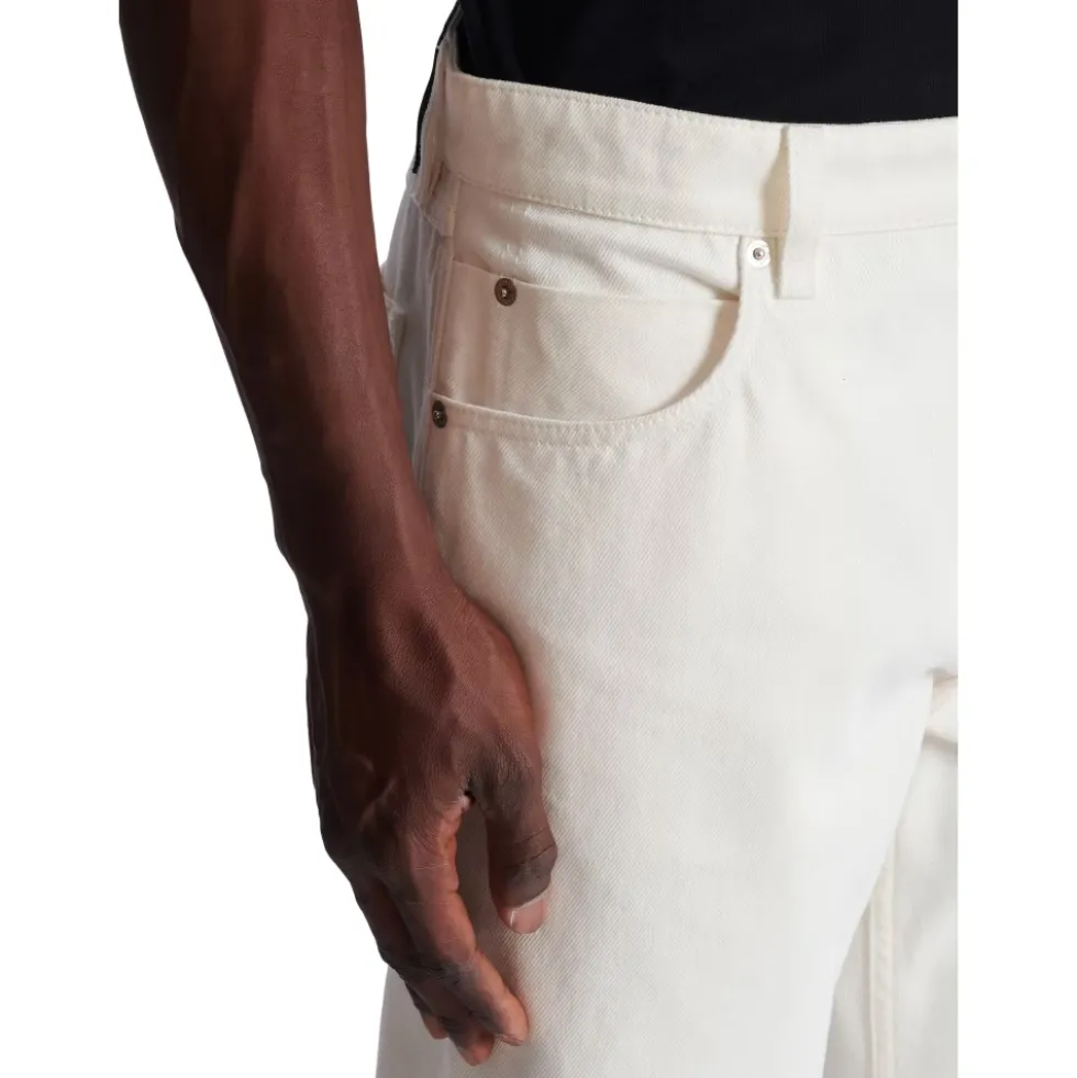 Denim straight-cut jeans