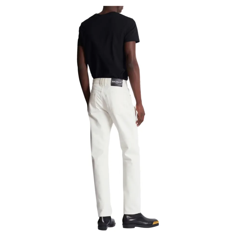 Denim straight-cut jeans