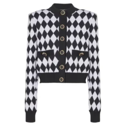 Diamond knit cardigan