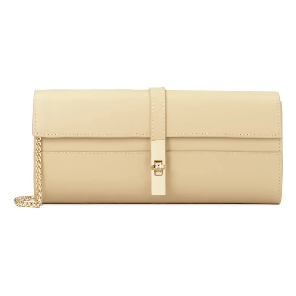 Elegant clutch taske med monogramlås