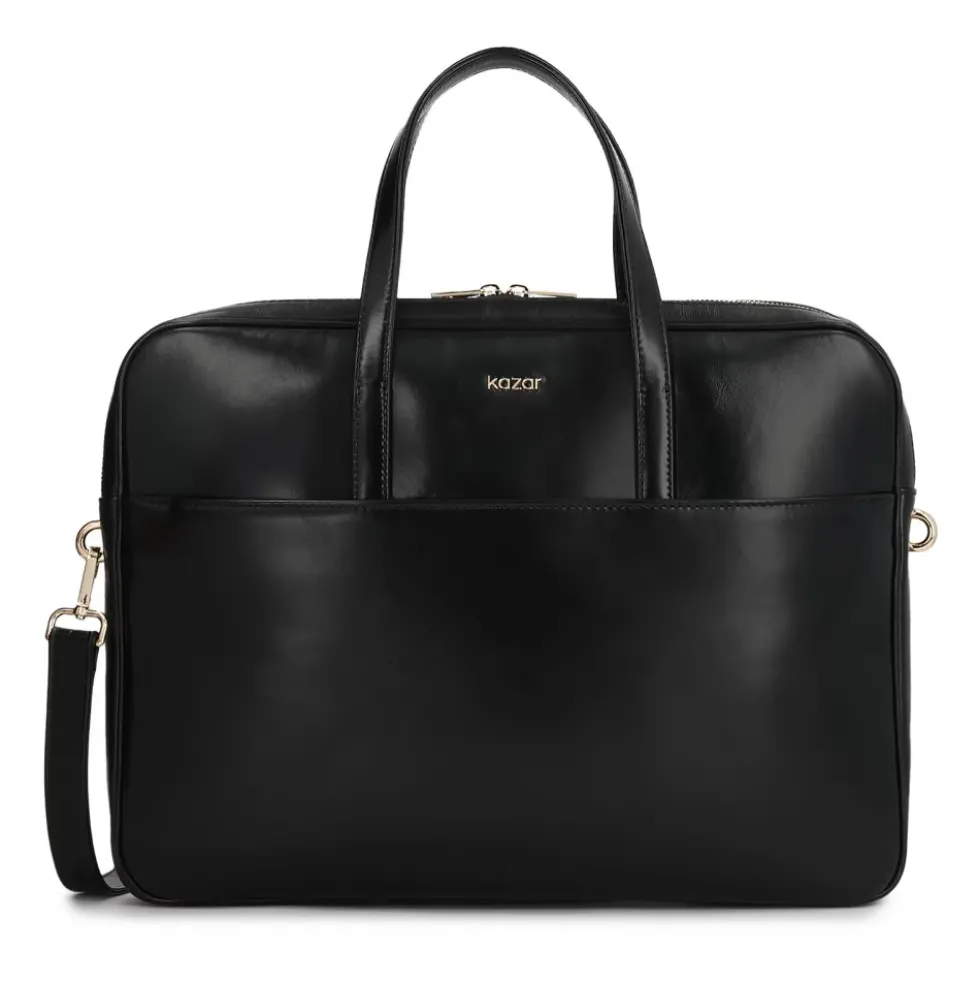 Elegant læder computertaske
