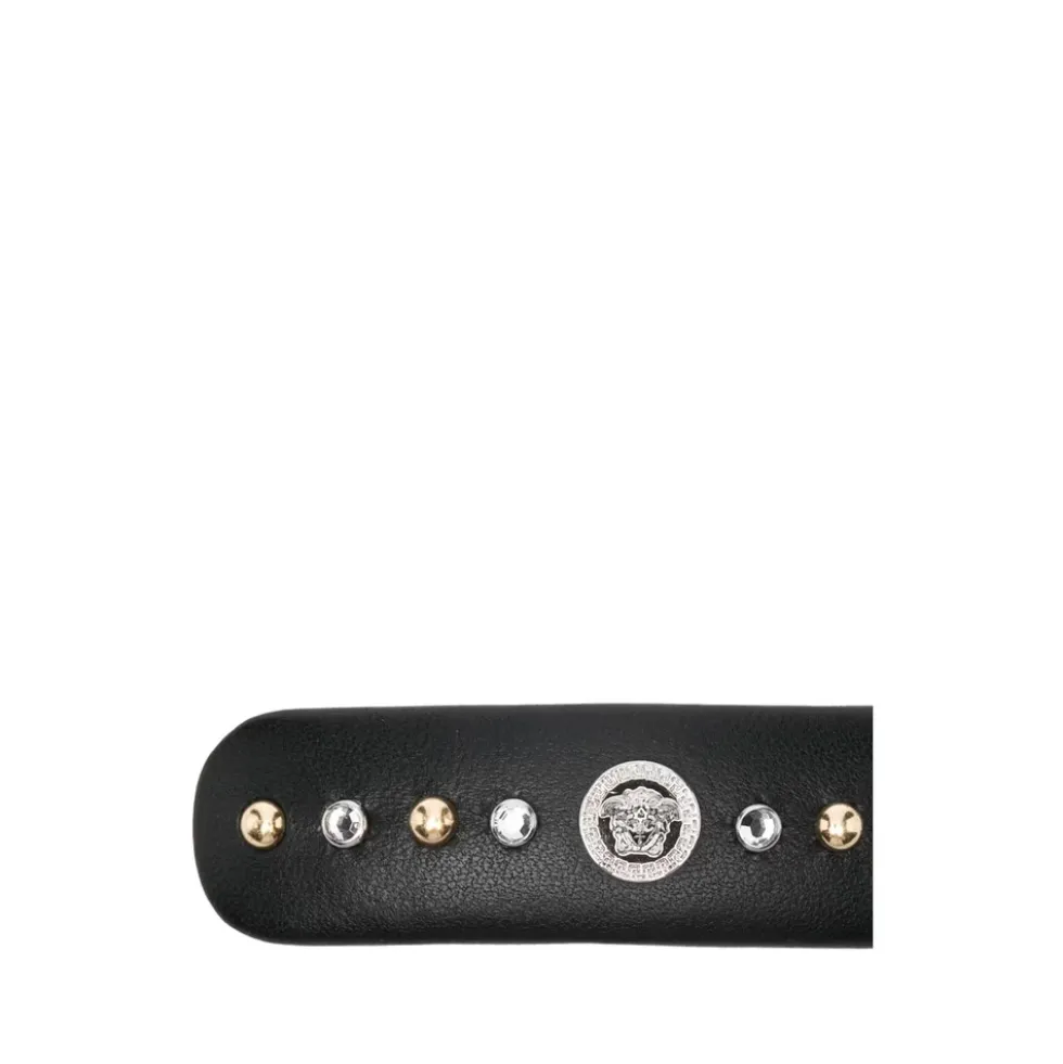 Embellished Leather Hair Clip