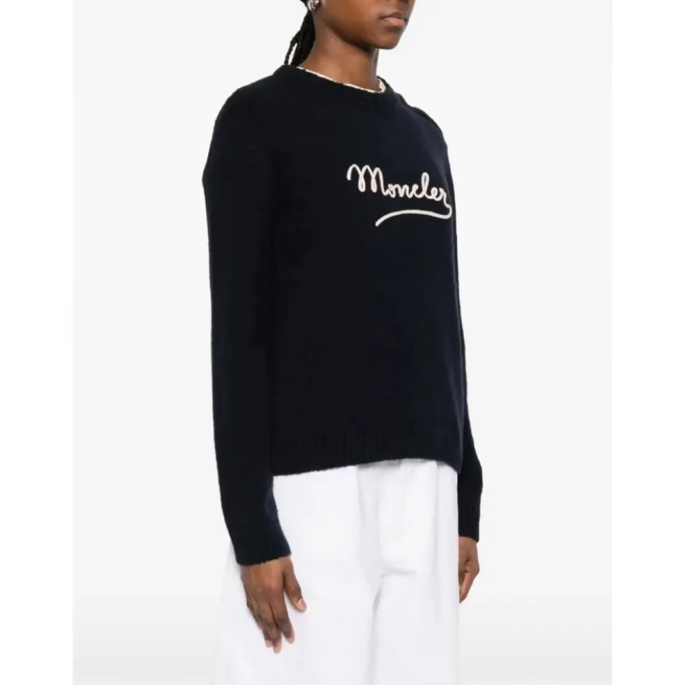 Embroidered Logo Crew Neck Sweater