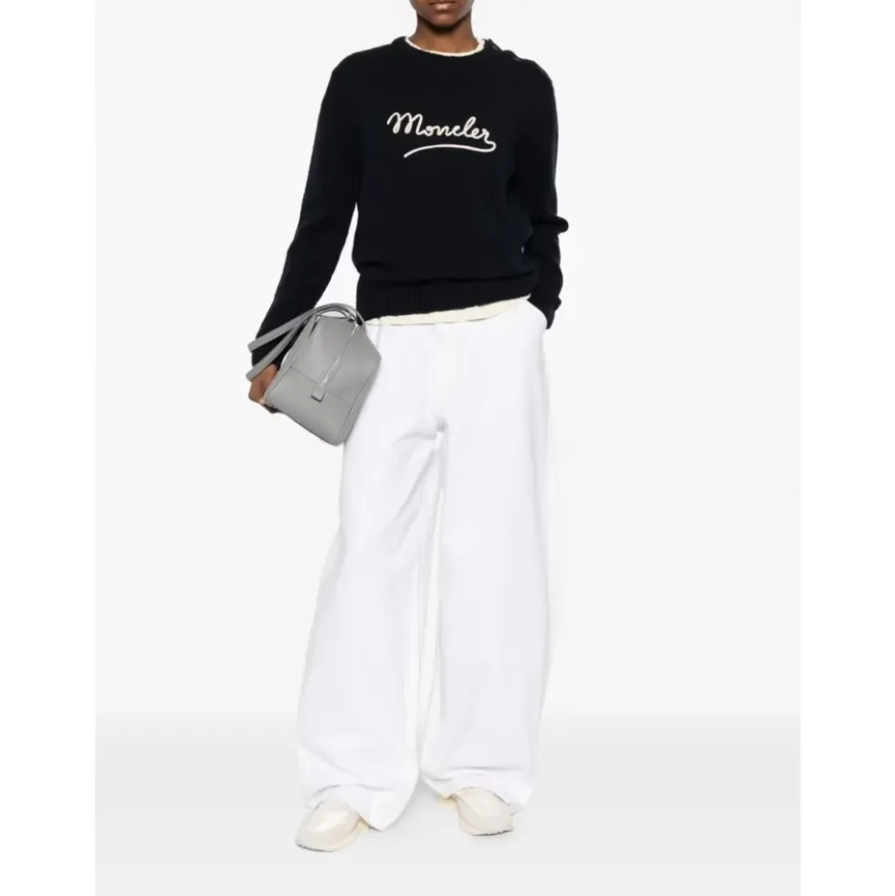 Embroidered Logo Crew Neck Sweater
