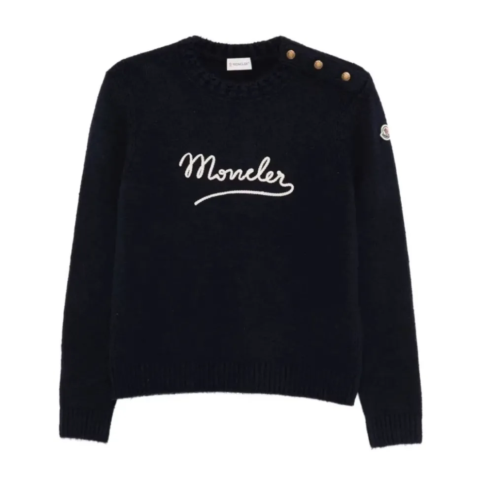 Embroidered Logo Crew Neck Sweater