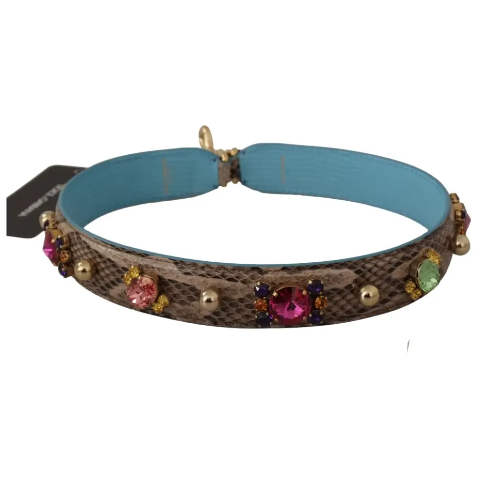 Exotic Leather Crystals Skulderrem