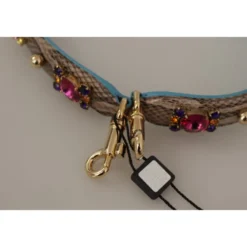Exotic Leather Crystals Skulderrem