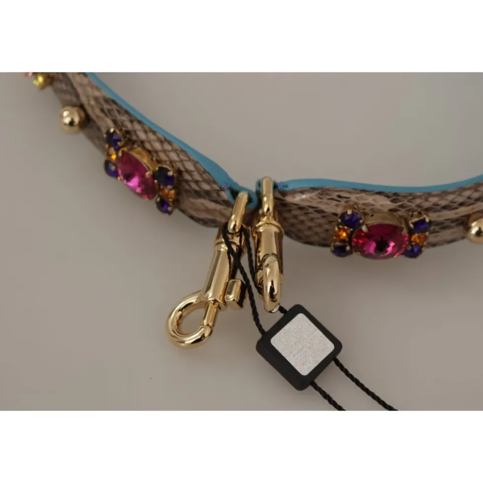 Exotic Leather Crystals Skulderrem