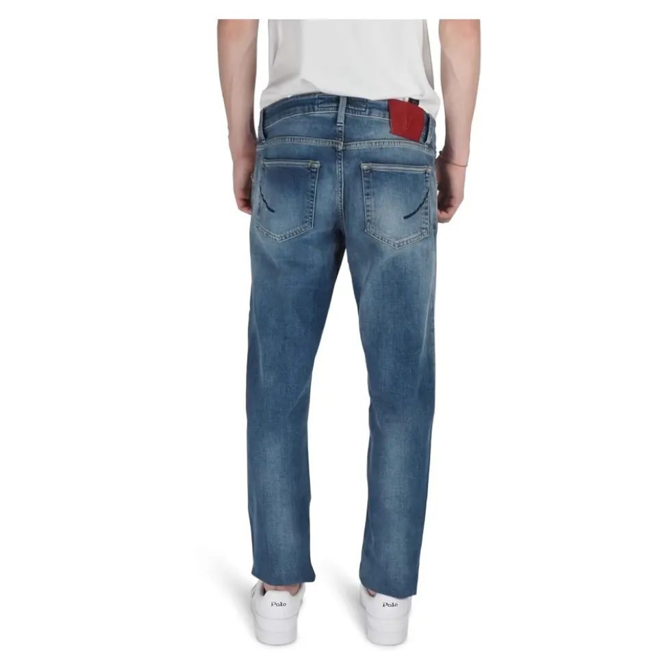 Faded denim slim fit jeans