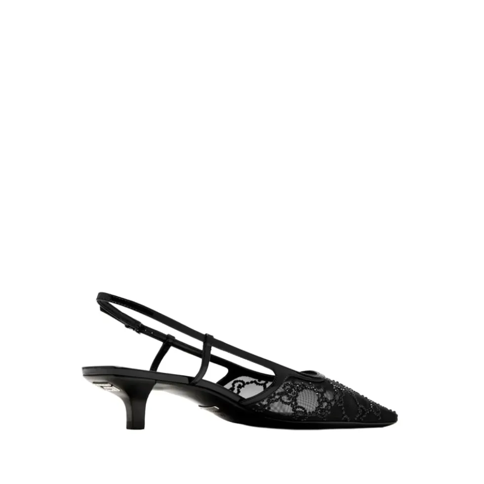 GG Crystal Slingback Pump
