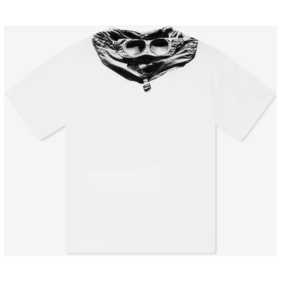 Goggle Hood Logo T-Shirt Elfenben
