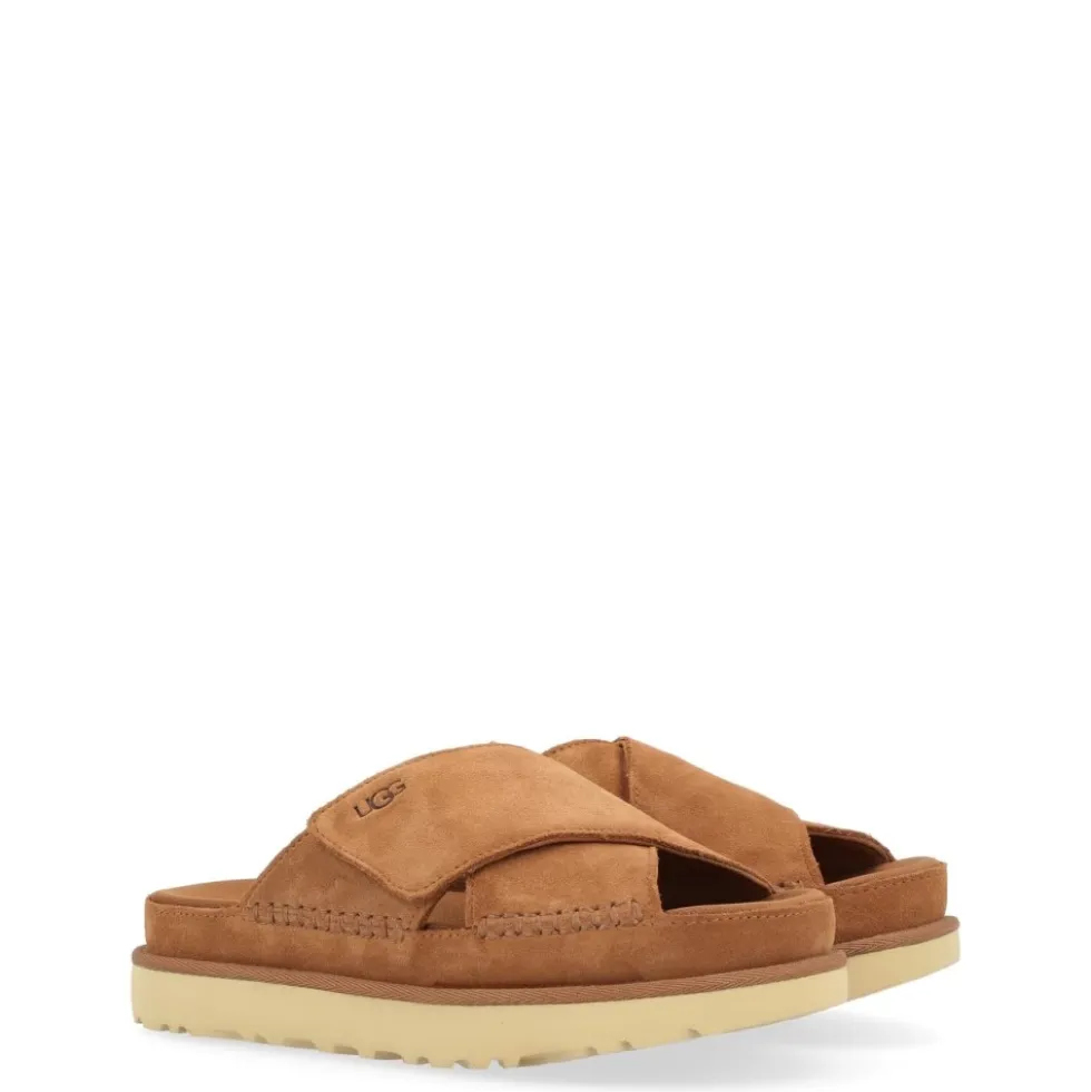Goldenstar Cross Læder Sandal i Cuoio