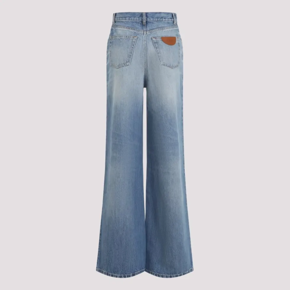 Højtaljede jeans med vide ben
